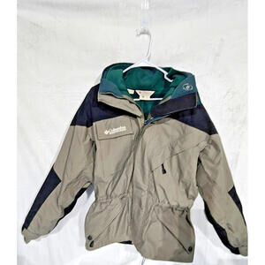 Columbia Titanium Sportswear Jacket Coat  Gray Omni Tech Outdoor Hooded  L